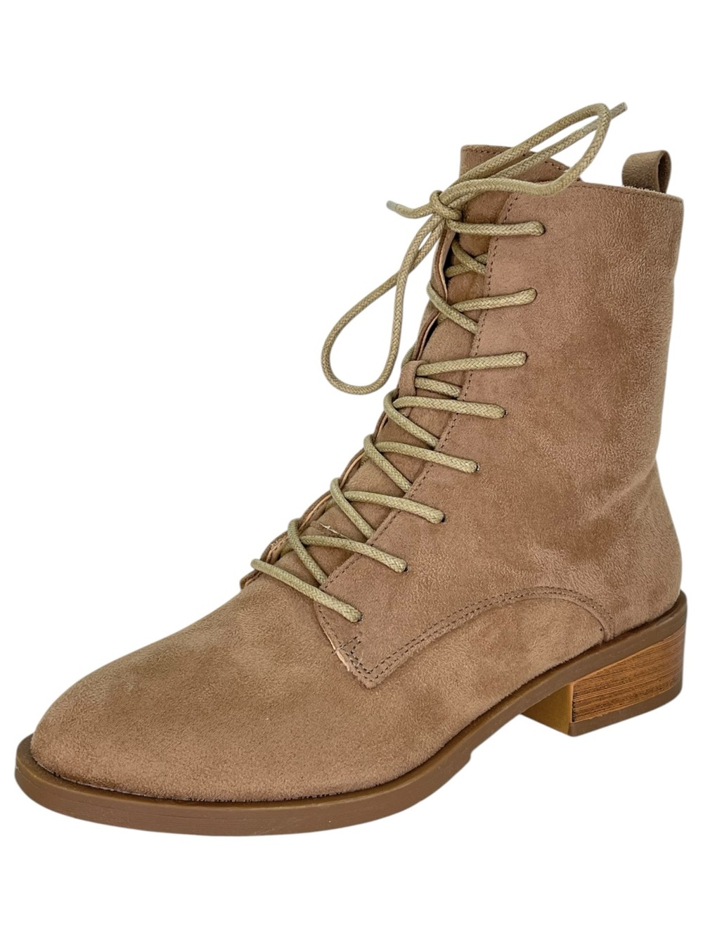 Journee Collection Vienna Taupe Microsuede Womens Ankle Boots Size 7M - Picture 2 of 11